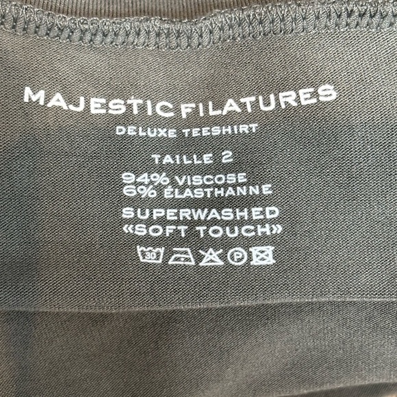 Majestic Filatures Shirt Deluxe Tee Turtle Neck Superwashed Gray Casual small - Picture 2 of 16